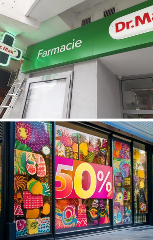 autocolante vitrine magazin